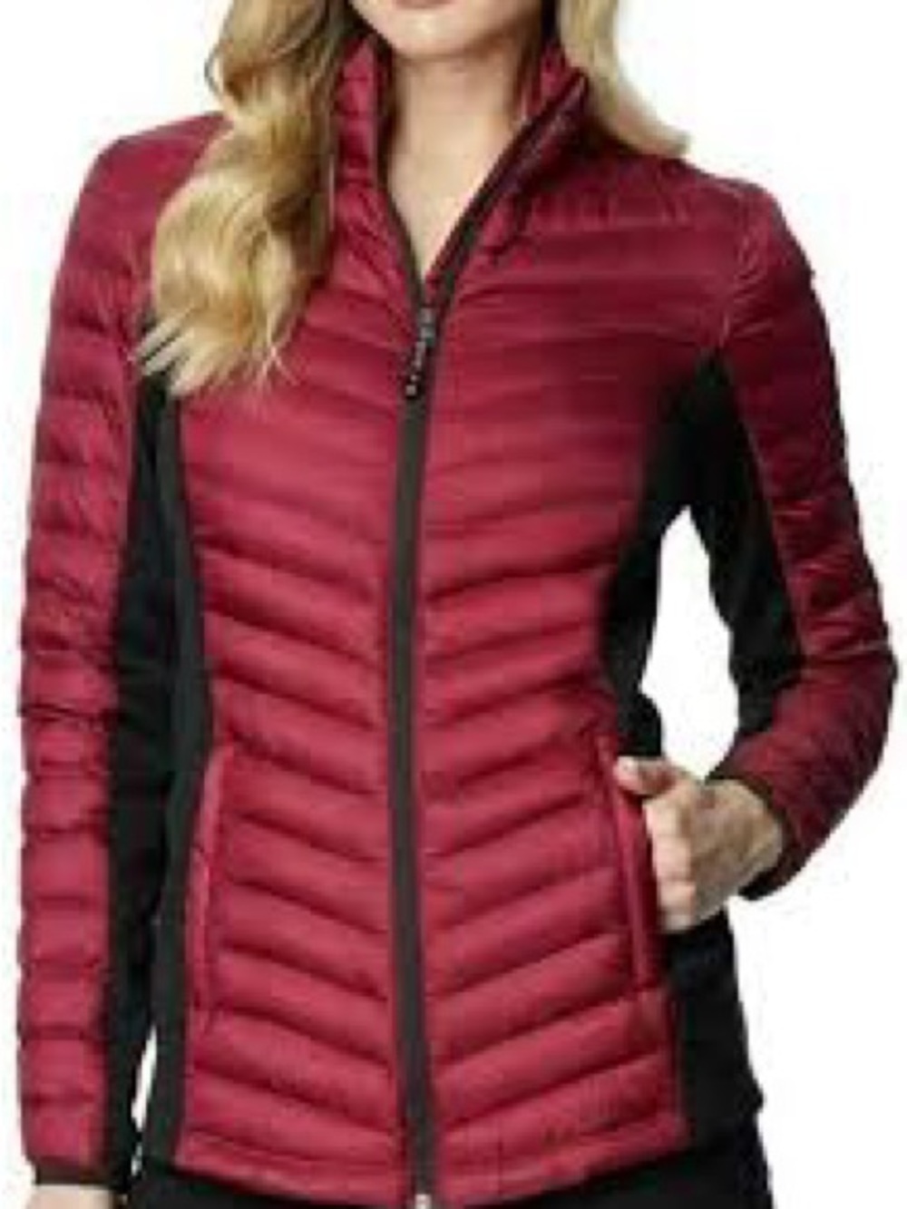 Women's Quilted Lightweight Jacket - Red and Black